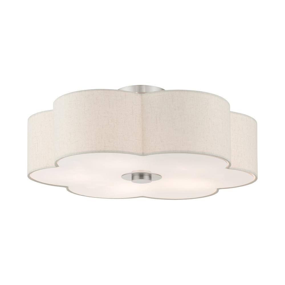 Solstice 22" Brushed Nickel 5-Light Semi-Flush Mount