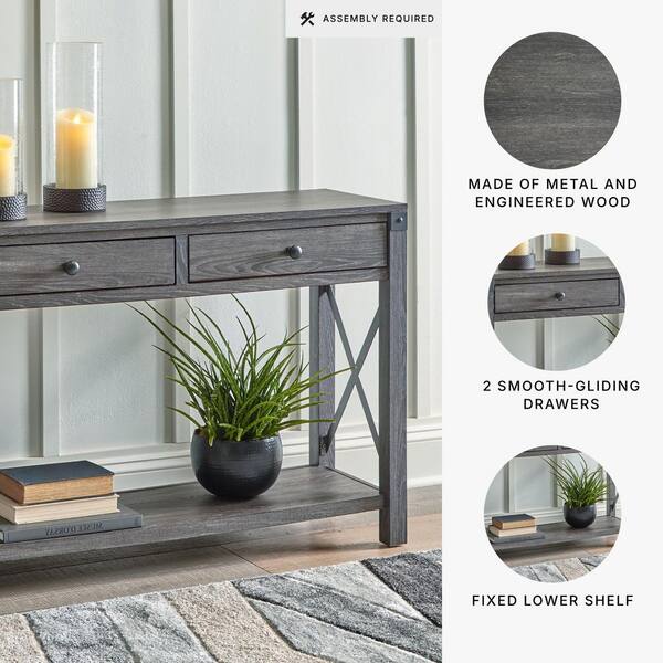 Signature DESIGN BY ASHLEY Freedan 44 in. Grayish Brown Rectangle