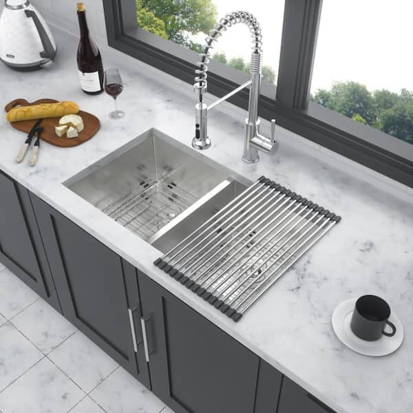 16 Gauge Stainless Steel 32 in. x 18 in. Undermount Double Bowl Kitchen Sink with 9 in. Deep Bowls