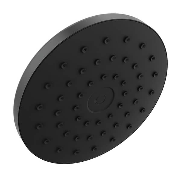 PivotPro 1-Spray Patterns 7 in. Wall Mount Fixed Shower Head in Matte Black