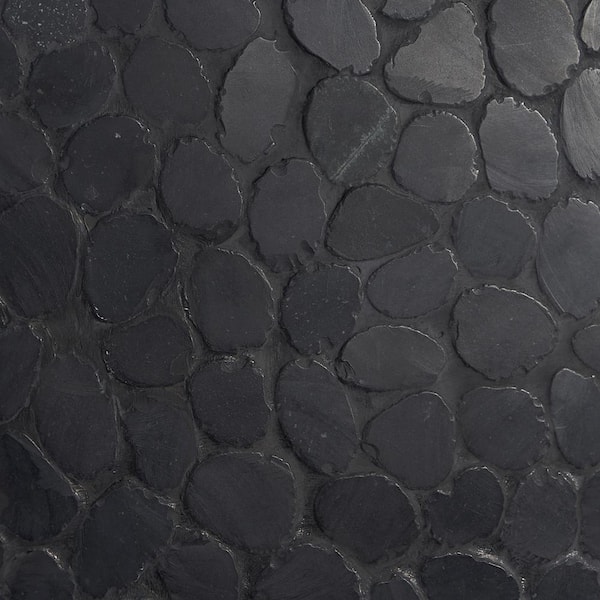 Ivy Hill Tile Countryside Sliced Round 11.81 in. x 11.81 in. Black Floor and Wall Mosaic (0.97 sq. ft. / sheet)