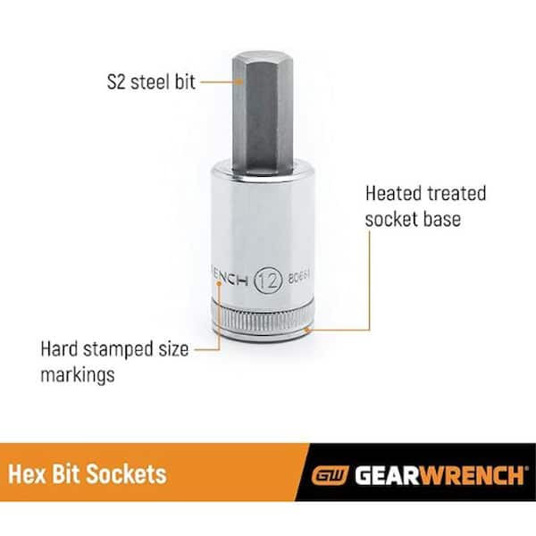 1/2 in. Drive SAE Hex Bit Socket Set (7-Piece)