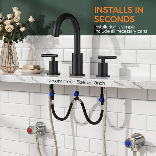 androme 8 in. Widespread Double Handle High-Arc Bathroom Faucet