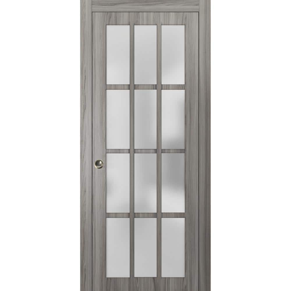 Assemble Required 3312 36 in. x 84 in. 1-Panel Gray Finished Wood Sliding Door with Pocket Hardware price history on PriceWatchPro