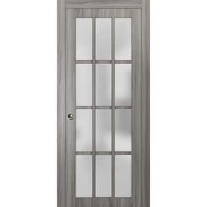 18 in. x 80 in. 1-Panel Gray Finished Wood Sliding Door with Pocket Hardware
