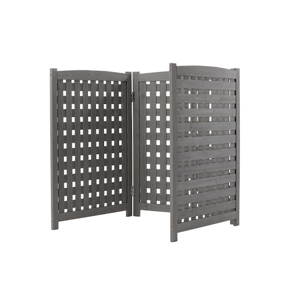 Unbranded 38 in. 3 Panels Wood Garden Privacy Fence