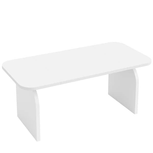 BYBLIGHT Moronia 63 in. Rectangle White Engineered Wood Computer Desk