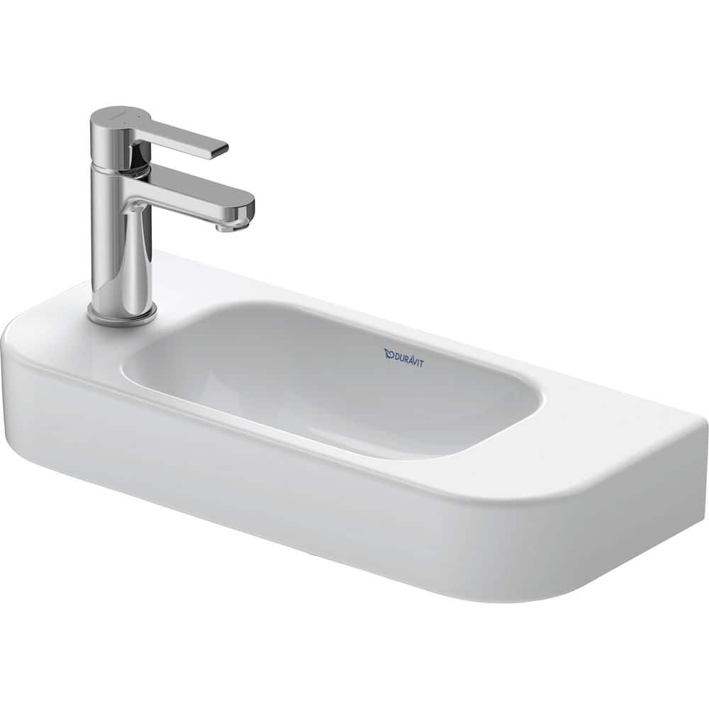 Happy D.2 Modern Ceramic 23" Wall-Mount Bathroom Sink in White