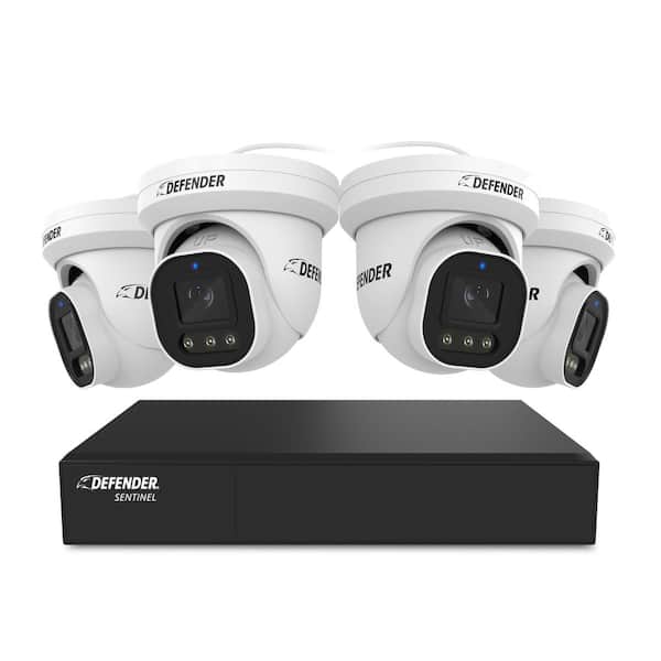 AI POWERED Sentinel Pro Turret 4K Ultra HD Wired 8-Channel PoE NVR Security System with 4-Metal Cameras and 1TB HDD