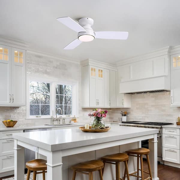 32 in. Modern Smart Indoor White Ceiling Fan with Lights Reversible Rotation and Remote Control