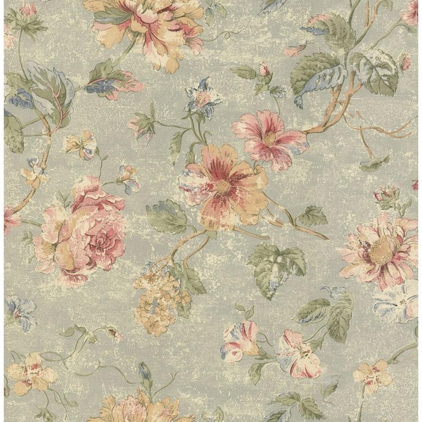Brewster Rose Floral Wallpaper