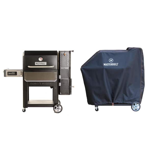 Masterbuilt Gravity 1050 Digital Charcoal Grill and Smoker Combo in Black Plus Cover Bundle