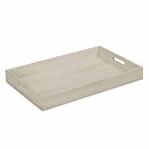 Amelia 20 in. W x 2 in. H x 11.5 in. D Rectangle White Fir Dinnerware and Serving Storage