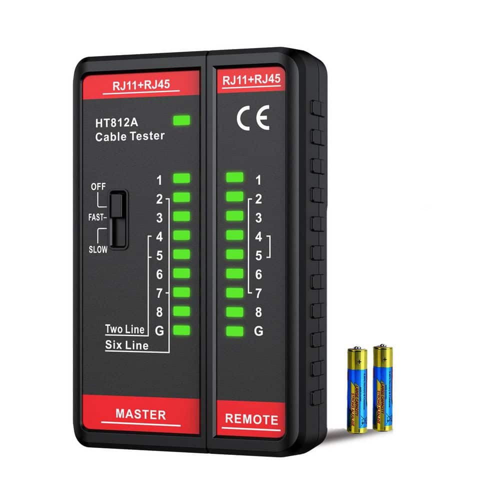 2-Piece HT812A Compact Ethernet Cable Tester with RJ45 RJ11 Ports Fast Slow Gear for CAT5 CAT6 Telephone Line price history on PriceWatchPro