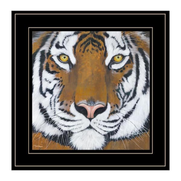 HomeRoots Charlie Tiger Gaze 1-Piece Framed Wall Art 15 in. x 15 in.