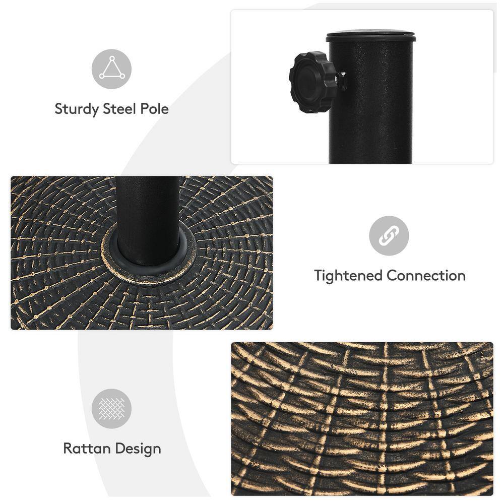Bronze Heavy-Duty Resin Patio Umbrella Base Stand