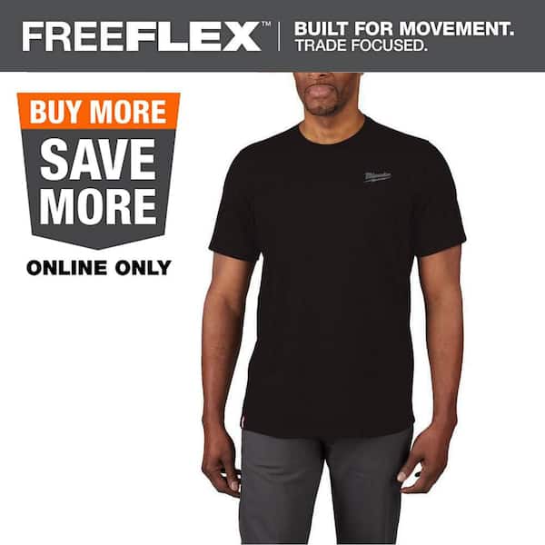 Men's 3X-Large Black Cotton/Polyester Short-Sleeve Hybrid Work T-Shirt