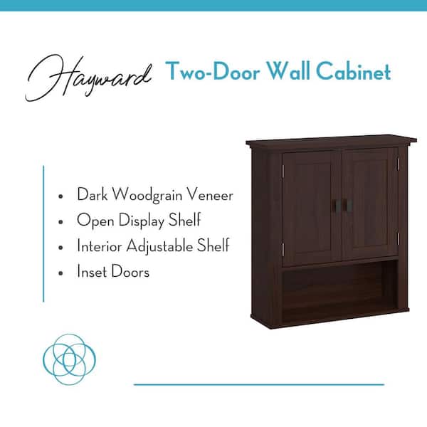 RiverRidge Hayward 22.81-in x 24.5-in x 7.88-in Light Veneer Woodgrain Bathroom Wall Cabinet