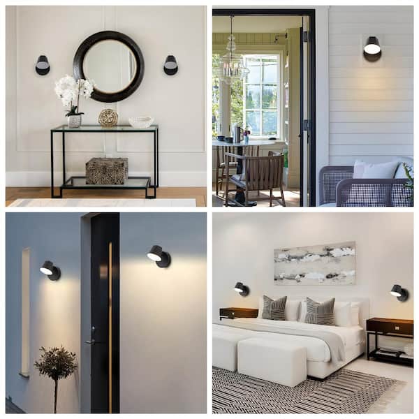 C Cattleya 7.25in. Modern Black Aluminum LED Outdoor Indoor