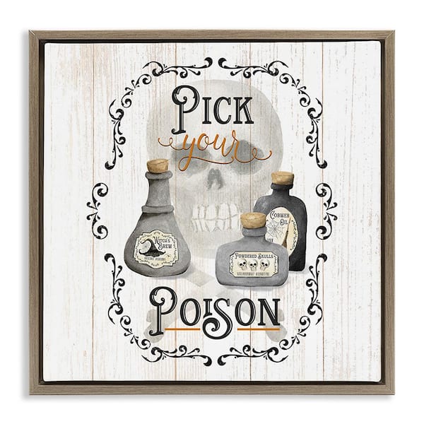 Stupell Industries Halloween Poison Jars by Deane Beesley 1 Piece Floater Frame Graphic Print Typography Poster Art Print 25 in. x 25 in.