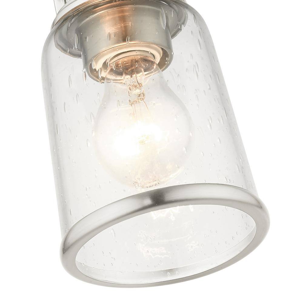 Brushed Nickel and Clear Glass 1-Light Flush Mount