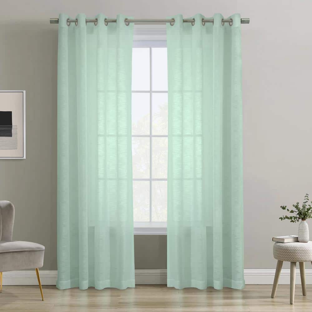 Surf Spray Sheer Grommet Top Polyester Window Panel
