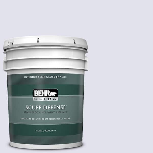 BEHR ULTRA 5 gal. #M550-1 White Lavender Extra Durable Semi-Gloss Enamel Interior Paint & Primer