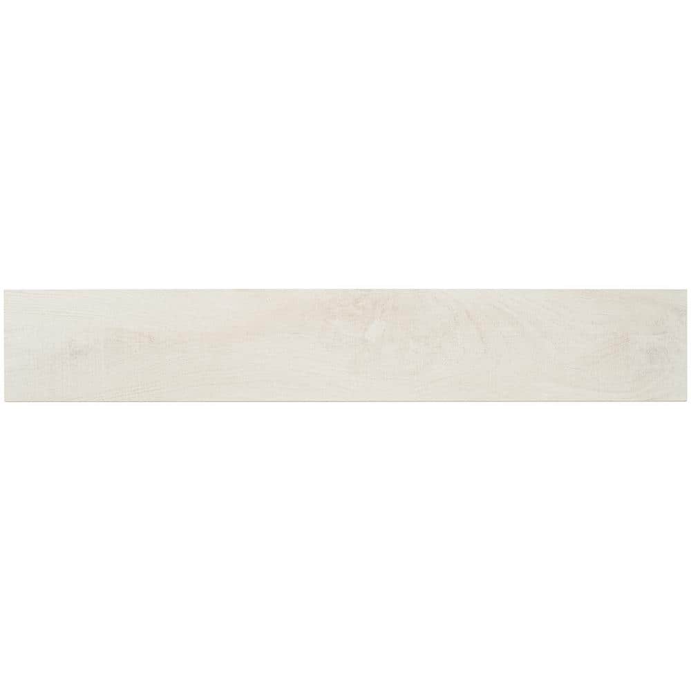 White 8" x 48" Matte Porcelain Wood Look Tile