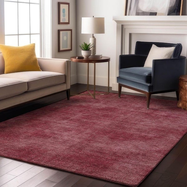Mayfield Premium Machine Washable Abstract AMF1018 Garnet 8 ft. x 10 ft. Area Rug