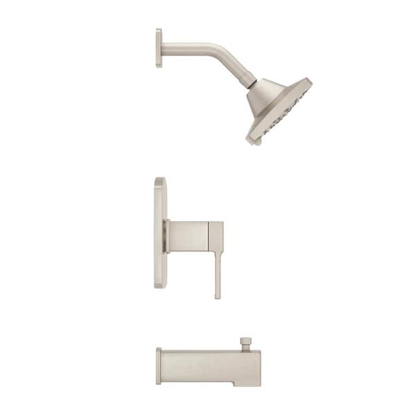 Deckard 1-Handle Tub and Shower Faucet Trim Kit in Brushed Nickel (Valve Not Included)