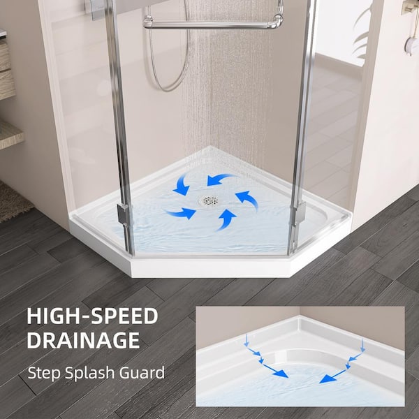 NTQ 36 in. x 36 in. Acrylic Double Threshold Floor Corner Neo