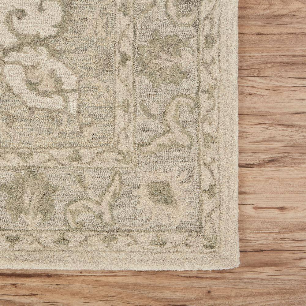 Handmade Gray Medallion Tufted Wool Area Rug 5' x 7'