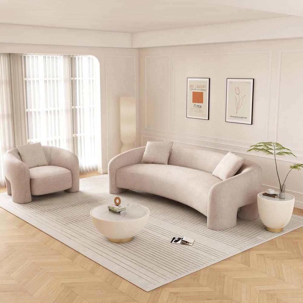 Sylvia Gold Dust Tweed 2-Piece Sofa and Accent Chair Set