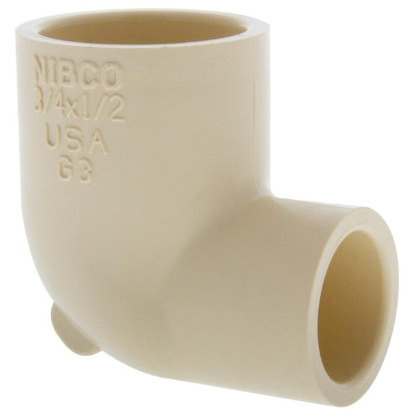 NIBCO 3/4 in. x 1/2 in. CPVC-CTS 90-Degree Slip x Slip Reducing Elbow Fitting