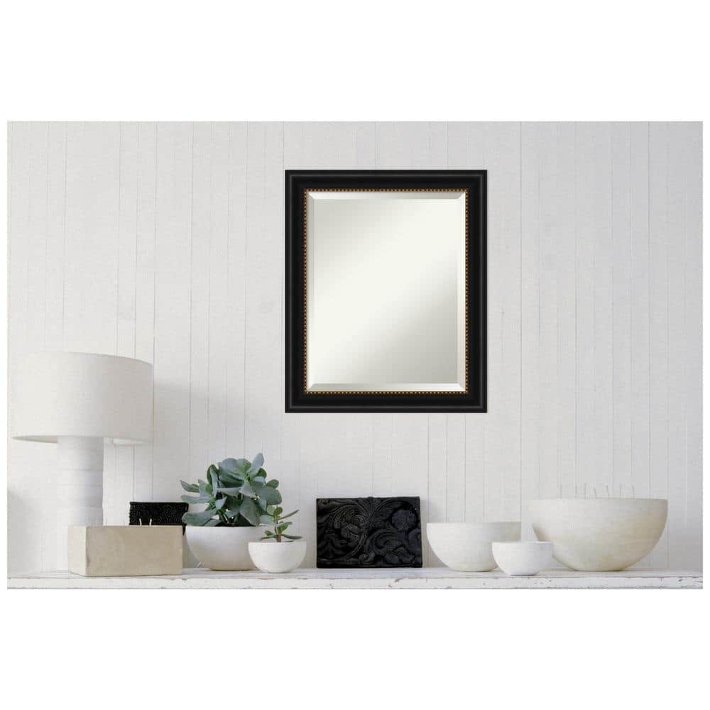 24" x 20" Black and Gold Rectangular Bathroom Mirror