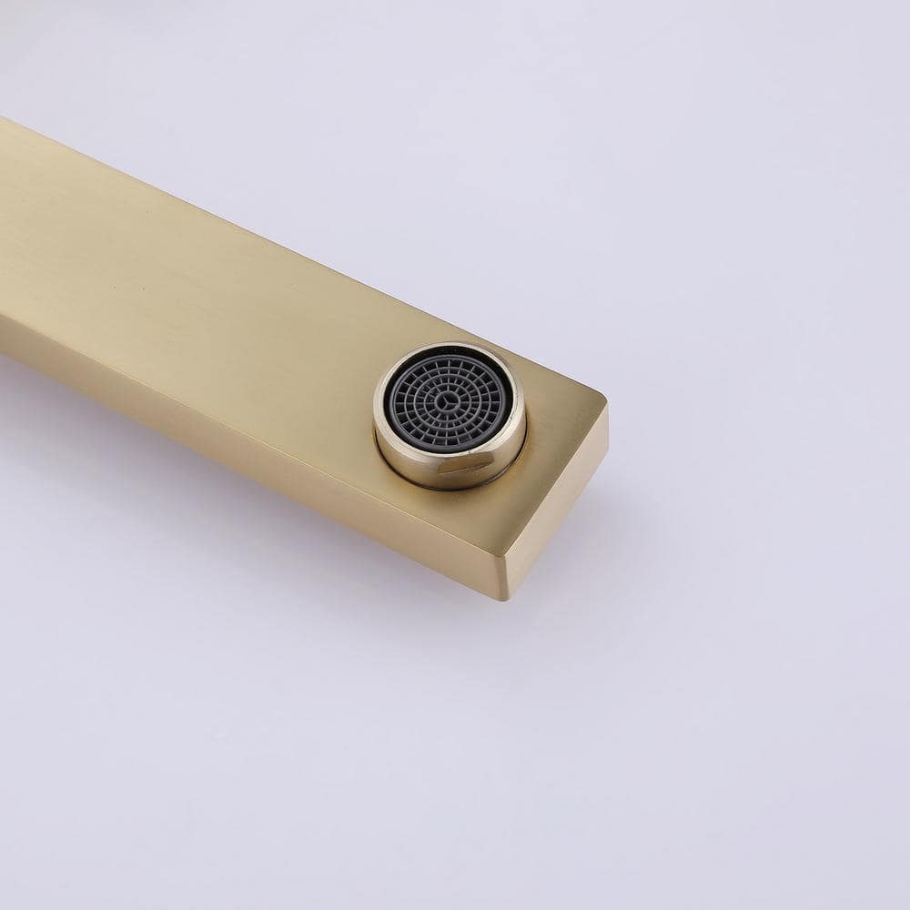 Brushed Gold Wall-Mount 2-Handle Bathroom Faucet