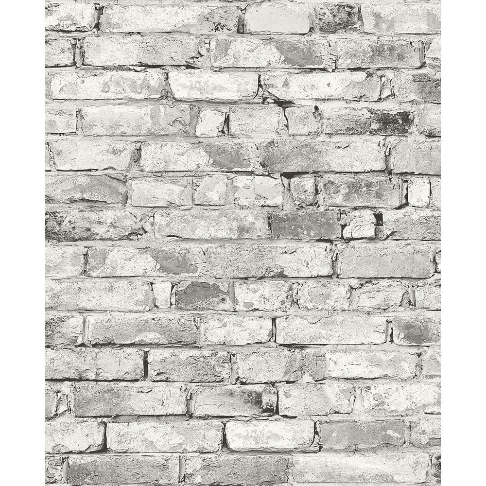 Shadow Gray Vinyl Brick Peel and Stick Wallpaper