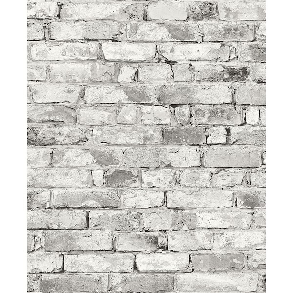 SURFACE STYLE Brickwork Shadow Vinyl Peel and Stick Wallpaper Roll (Covers 30.75 sq. ft.)