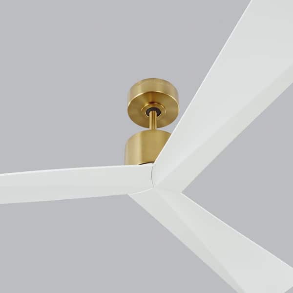 Generation Lighting - Adler 60 in. Indoor/Outdoor Modern Matte White Ceiling Fan with Matte White Blades, DC Motor and 6-Speed Remote Control