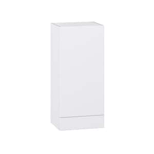 Fairhope 18 in. W x 40 in. H x 14 in. D Bright White Slab Assembled Wall Kitchen Cabinet with 1-Drawer