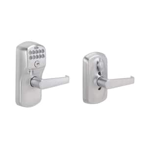 Plymouth Satin Chrome Electronic Keypad Door Lock with Elan Handle and Flex Lock