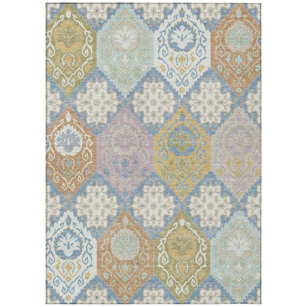 Chantille Machine Washable Indoor/Outdoor Abstract ACN2588 Denim 5 ft. x 7 ft. 6 in. Area Rug price history on PriceWatchPro
