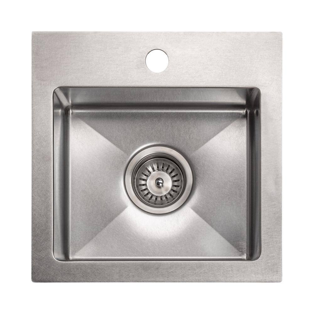 Donner 15" Stainless Steel Single Bowl Topmount Bar Sink