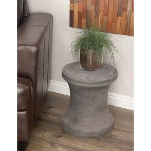 Black Round Fiberclay Outdoor Accent Table