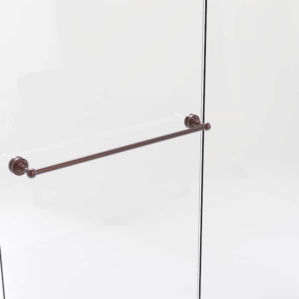 Allied Brass Dottingham Collection 30 in. Shower Door Towel Bar in Antique Copper