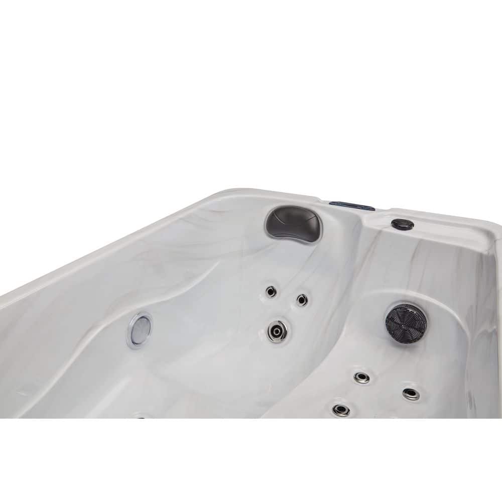 Gray Polyethylene 2-Person Rectangle Hot Tub with Electric Heater