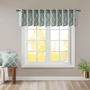 Westmont 18 in. L x 50 in. W in Seafoam/White Polyester Light Filtering Valance