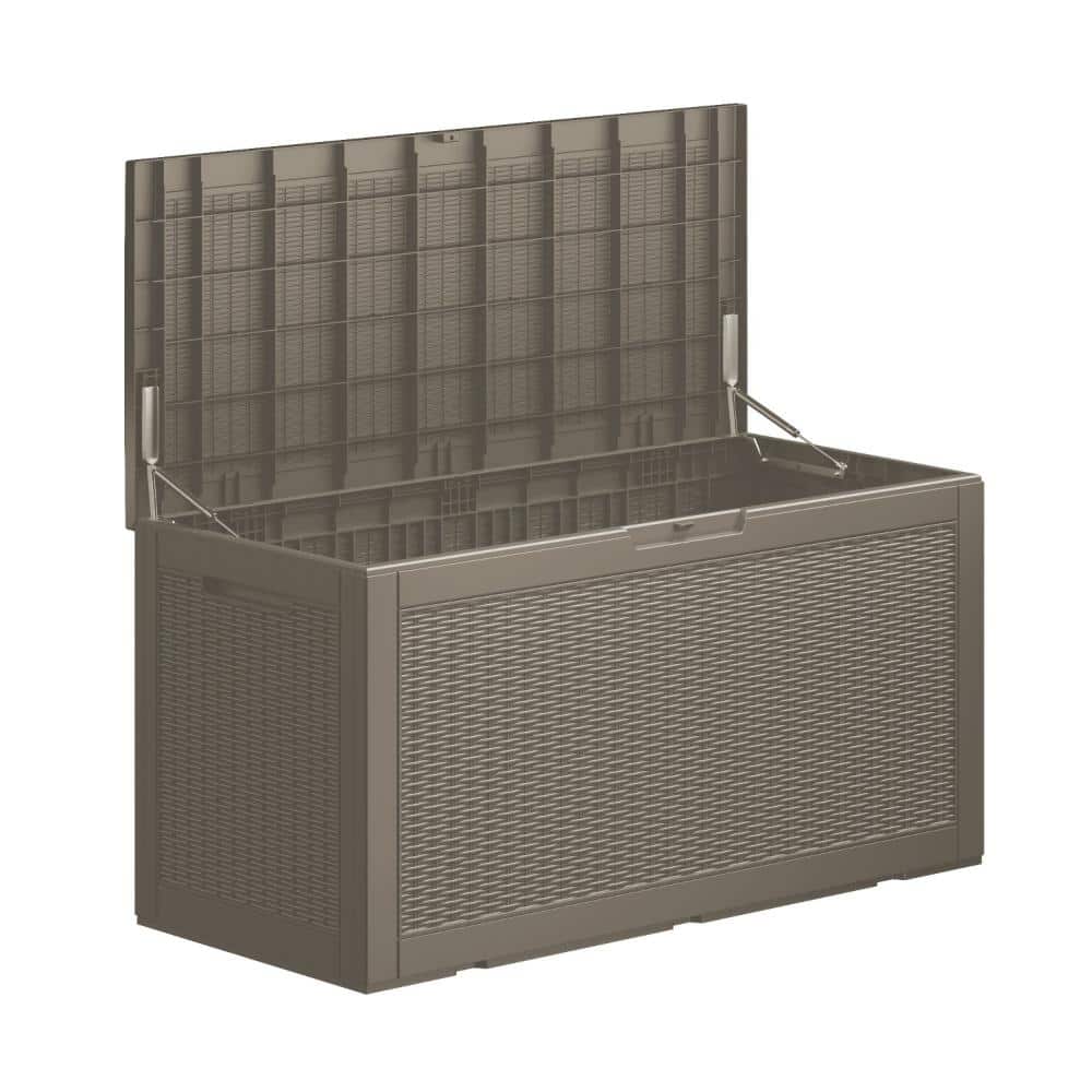 110 Gallon Lockable Rattan Deck Box - Waterproof Outdoor Storage for Patio Furniture & Garden Tools, UV-Resistant Design price history on PriceWatchPro