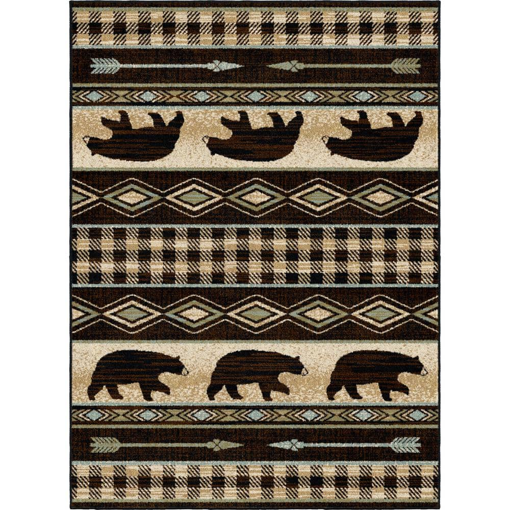 Bear Retreat Rust Rug - 3 x 4