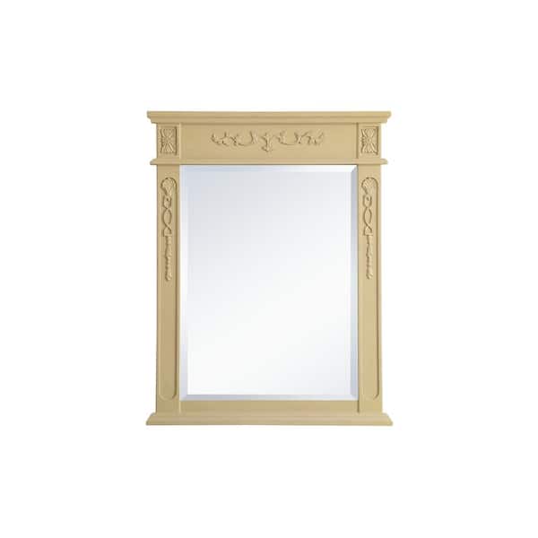 Unbranded Medium Rectangle Light Antique Beige Contemporary Mirror (36 in. H x 28 in. W)